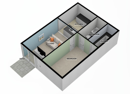 1 Bdr / 1 Bath - 500 Sq. Ft.*