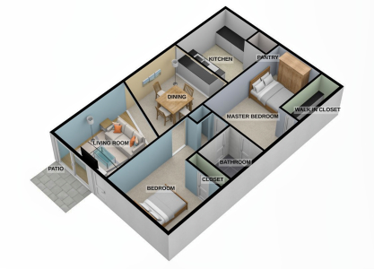 2 Bdr / 1 Bath - 800 Sq. Ft.*